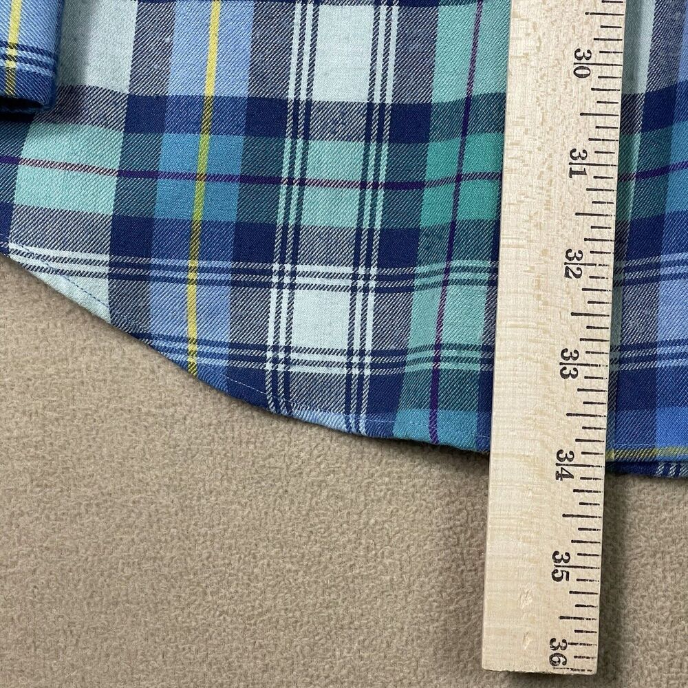 Vineyard Vines Shirt Mens XXL Blue Green White Plaid Classic Fit Tucker Adult - Picture 6 of 13